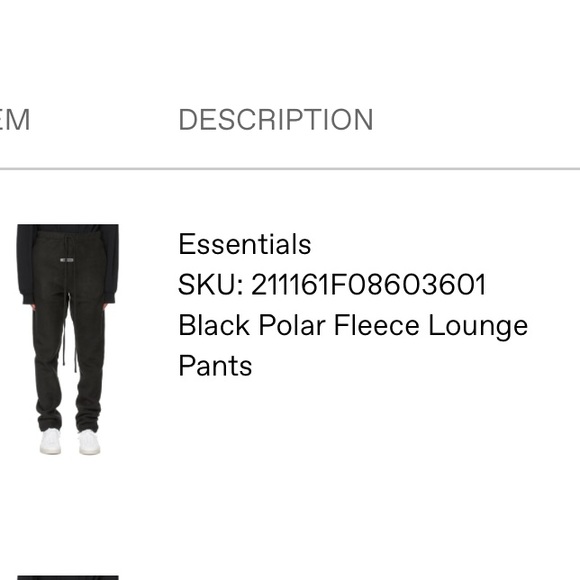 Essentials black fleece track pants - Picture 7 of 7